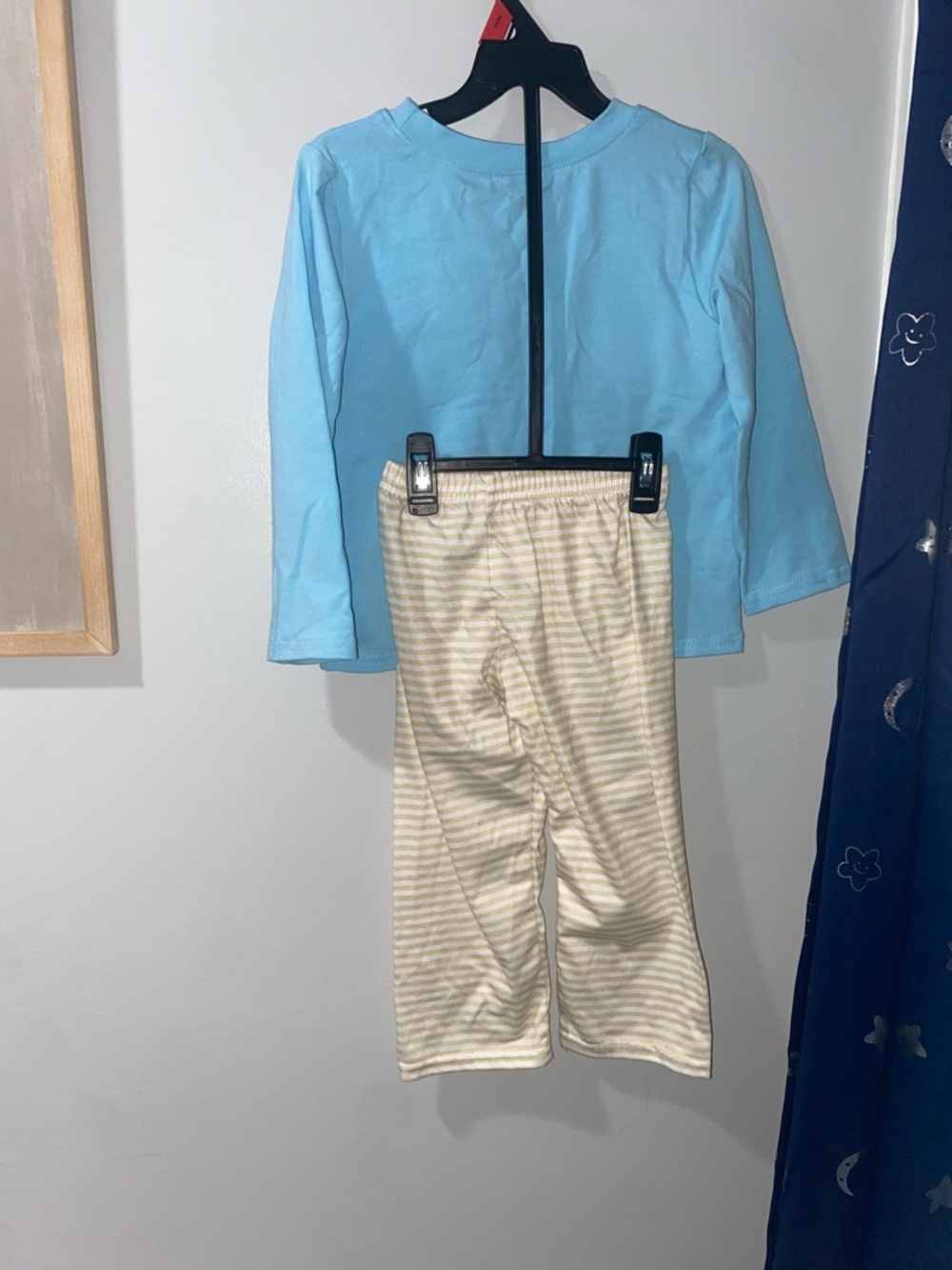 Light Blue Kids Set with Animal Smocking - Picture 6 of 6